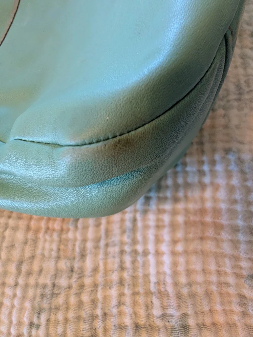 COACH Leather Gallery Bag with Double Straps In Lagoon Blue